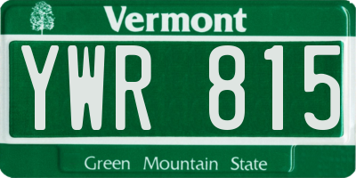 VT license plate YWR815