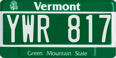 VT license plate YWR817