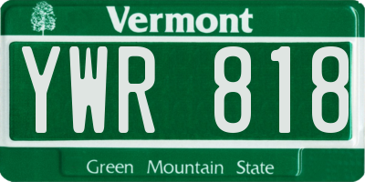 VT license plate YWR818