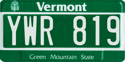 VT license plate YWR819