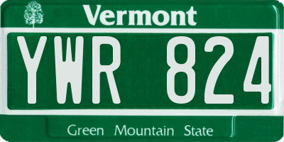 VT license plate YWR824