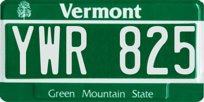 VT license plate YWR825