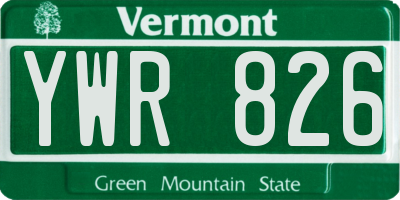 VT license plate YWR826