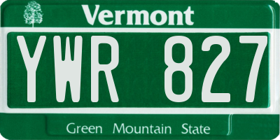 VT license plate YWR827