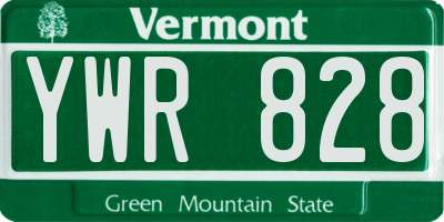 VT license plate YWR828