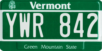 VT license plate YWR842