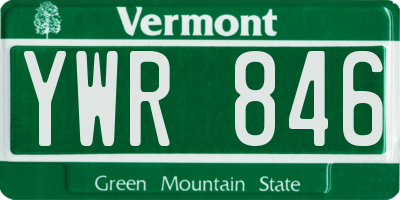 VT license plate YWR846