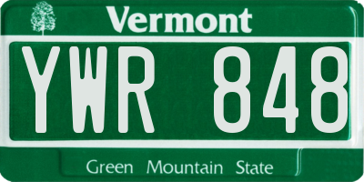 VT license plate YWR848