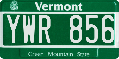 VT license plate YWR856