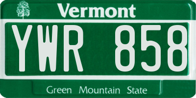 VT license plate YWR858