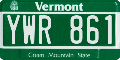 VT license plate YWR861