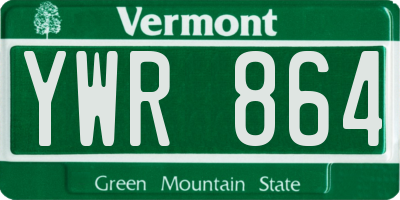 VT license plate YWR864