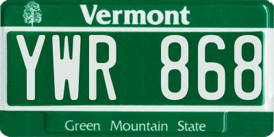VT license plate YWR868