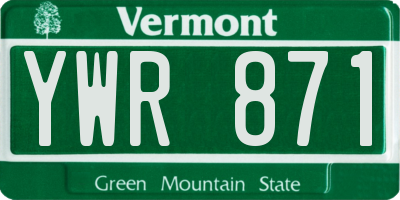 VT license plate YWR871