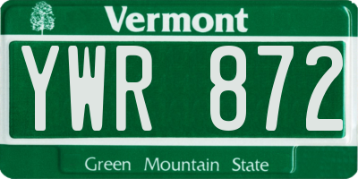 VT license plate YWR872