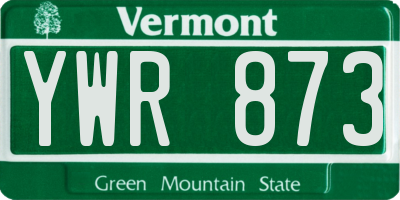 VT license plate YWR873