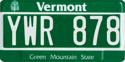 VT license plate YWR878