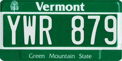 VT license plate YWR879