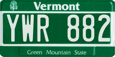 VT license plate YWR882