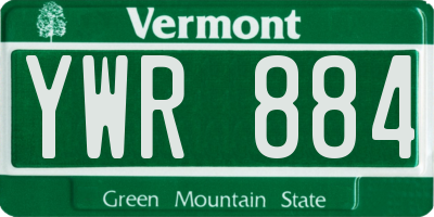 VT license plate YWR884