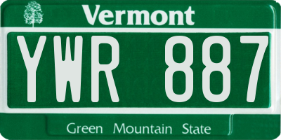 VT license plate YWR887