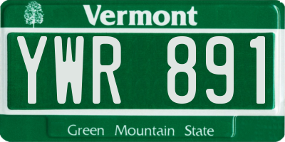 VT license plate YWR891