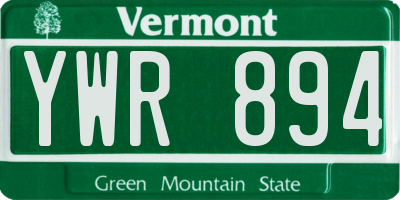 VT license plate YWR894