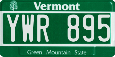 VT license plate YWR895