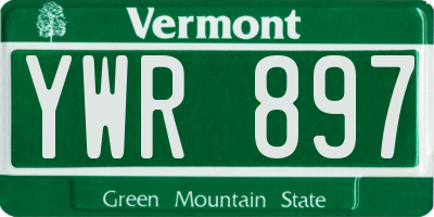 VT license plate YWR897