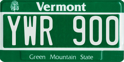 VT license plate YWR900