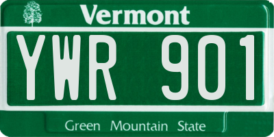 VT license plate YWR901