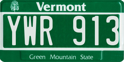 VT license plate YWR913
