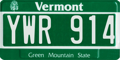 VT license plate YWR914