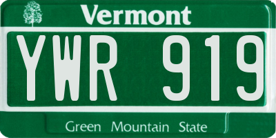VT license plate YWR919