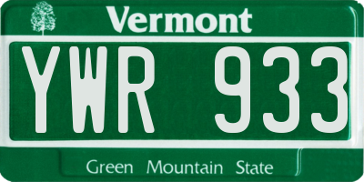 VT license plate YWR933