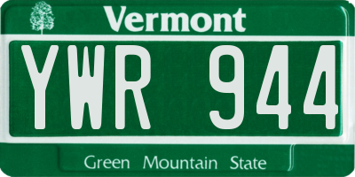 VT license plate YWR944