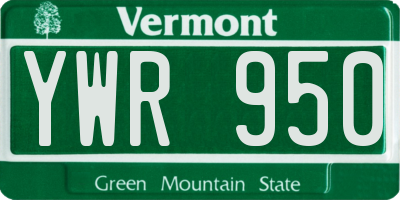 VT license plate YWR950