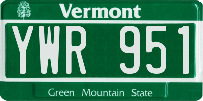 VT license plate YWR951