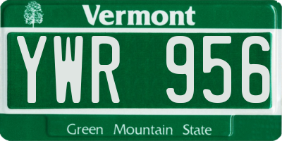 VT license plate YWR956