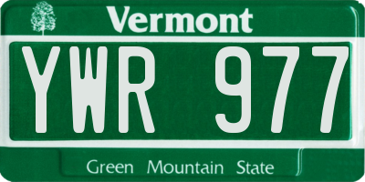 VT license plate YWR977