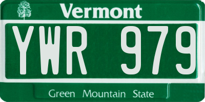 VT license plate YWR979