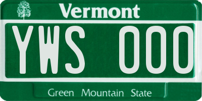 VT license plate YWS000