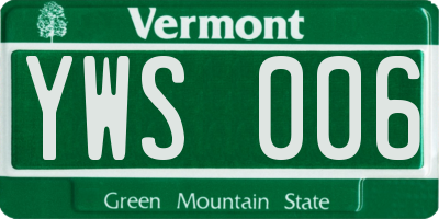 VT license plate YWS006