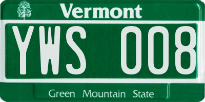 VT license plate YWS008