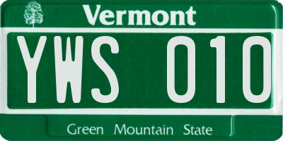 VT license plate YWS010