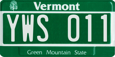 VT license plate YWS011