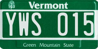 VT license plate YWS015