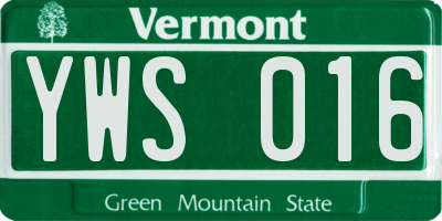 VT license plate YWS016