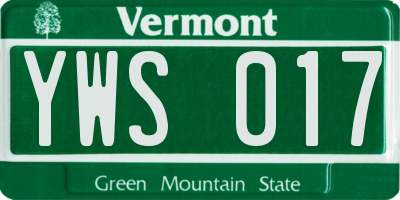 VT license plate YWS017