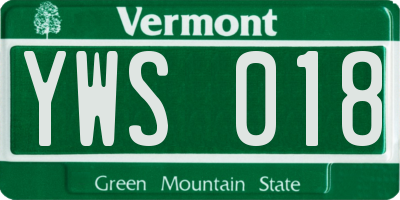 VT license plate YWS018